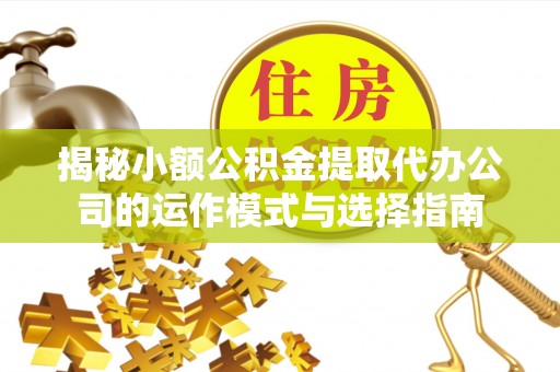 甘泉揭秘小额公积金提取代办公司的运作模式与选择指南