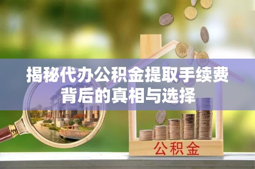 甘泉揭秘代办公积金提取手续费背后的真相与选择