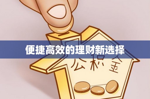 甘泉便捷高效的理财新选择